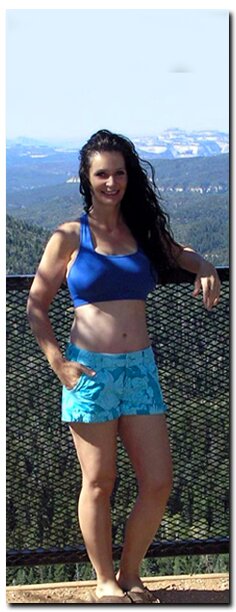 Tanya Milligan at Cascade Falls on Cedar Mountain in Dixie National Forest