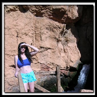 Tanya Milligan at Cascade Falls on Cedar Mountain in Dixie National Forest