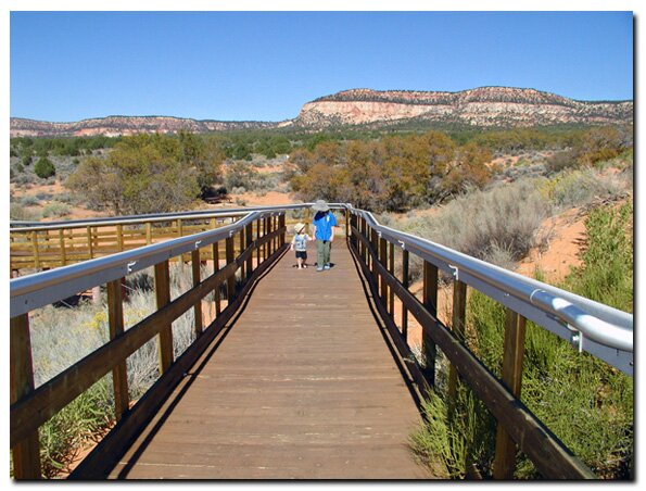 Kids on the Boardwalk at the Coral Pink Sand Dunes
