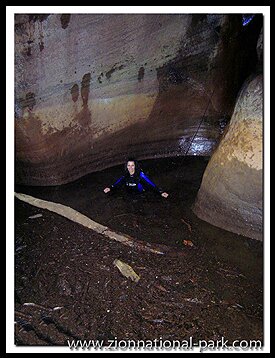Echo Canyon - Author of the site, Tanya Milligan in the technical section of Echo Canyon