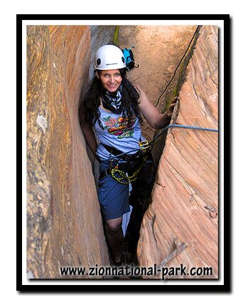 Tanya Milligan in one of Zion's Canyons