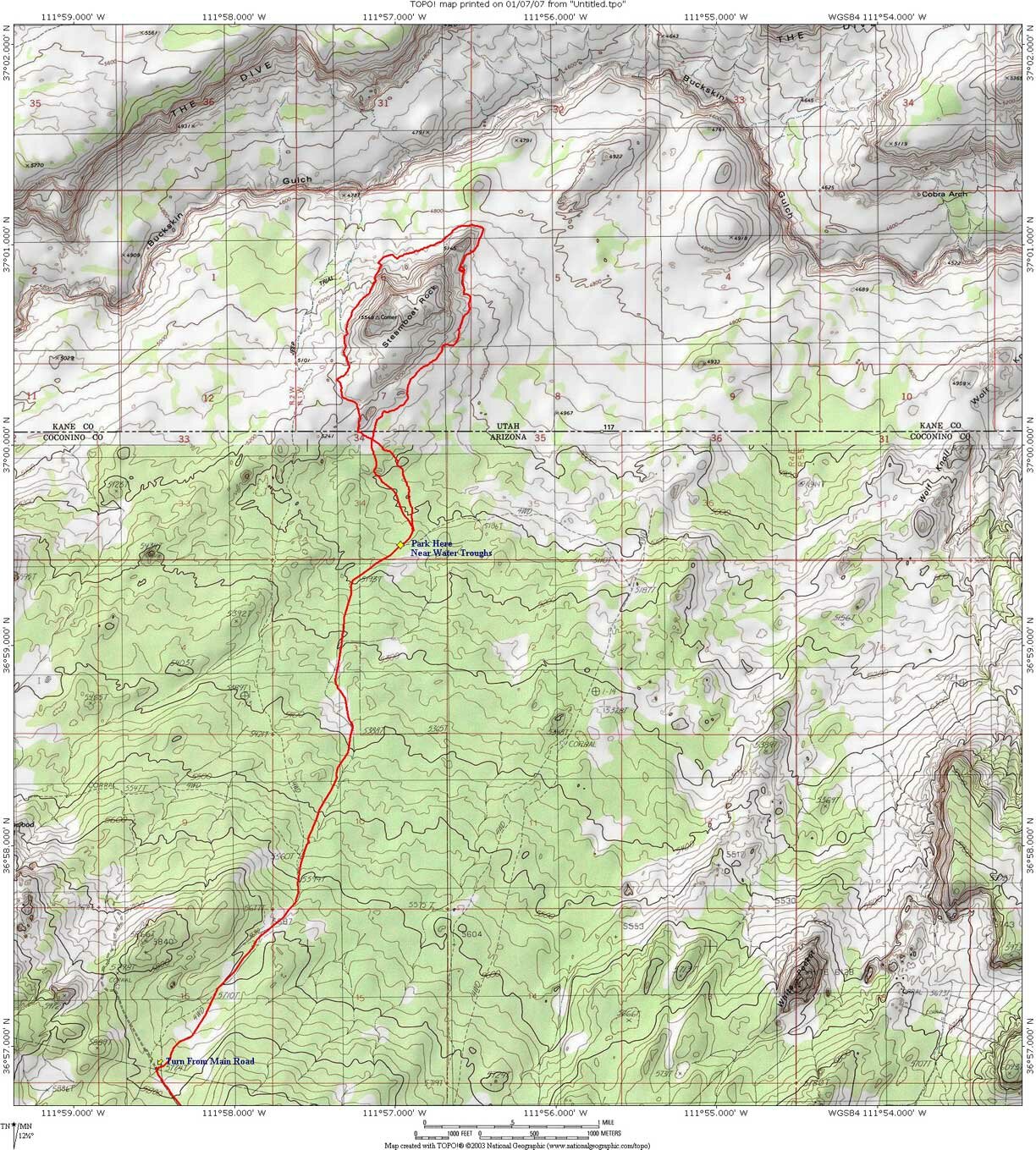 Map Steamboat Rock